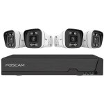 FOSCAM FNA108E-B4-2T Überwachungskameraset 4 Kameras...