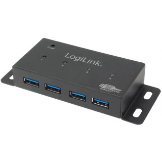 USB 3.0-Hub 4-Port Metall m. Netzteil