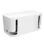 Kabelbox m. 5-fach-Steckdosenleiste USB/Schuko wei