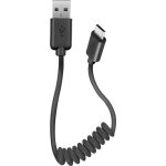 USB zu Micro USB Spiralkabel 17-50cm schwarz