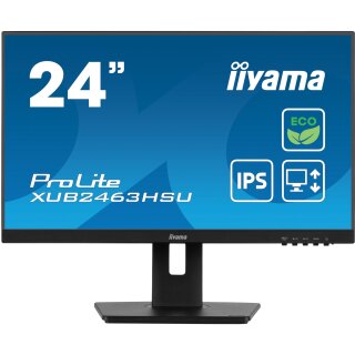 60,5cm/24" (1920x1080) iiyama Prolite XUB2463HSU-B1 16:9 FHD IPS 100Hz 3ms HDMI DP USB LS Pivot Black