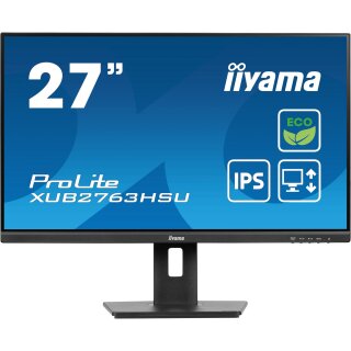 68,6cm/27" (1920x1080) iiyama Prolite XUB2763HSU-B1 16:9 FHD IPS 100Hz 3ms HDMI DP USB LS Pivot VESA Black