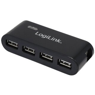 USB 2.0-Hub 4-Port schwarz m. Netzteil