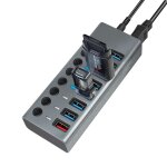 USB 3.2-Hub 7+1 Port m. Ein/Aus Schalter Gen1