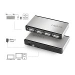 USB 2.0 4-port HUB m. Netzteil Alu