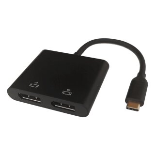 USB-C MST Hub 2x 4K/60Hz 2xDP 0,1m schwarz