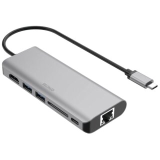 USB-C Dockingstation HDMI/RJ45/2xUSB/SD space grau