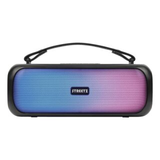 BT Boombox 2x 7,5W IPX5 AUX USB LED schwarz