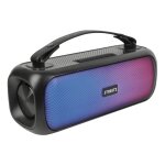 BT Boombox 2x 7,5W IPX5 AUX USB LED schwarz