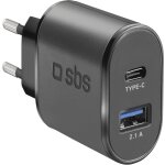 Reiselader 10W USB/USB-C schwarz