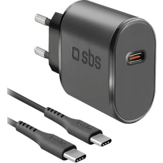 Reiselader 15W USB-C schwarz + USB-C Kabel