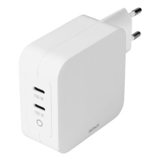 PD Ladegerät 100W 2x USB-C Gan weiß