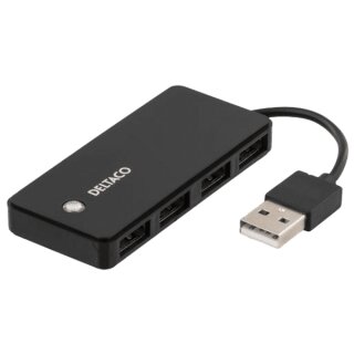 USB-A 2.0 Hub 4x USB schwarz