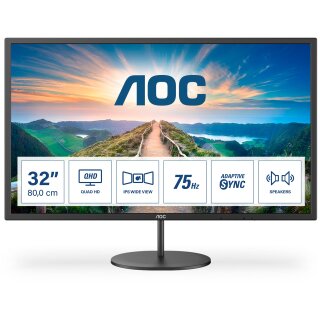 81,3cm/32 (2560x1440) AOC Q32V4 16:9 4ms IPS HDMI DisplayPort VESA Speaker QHD Black