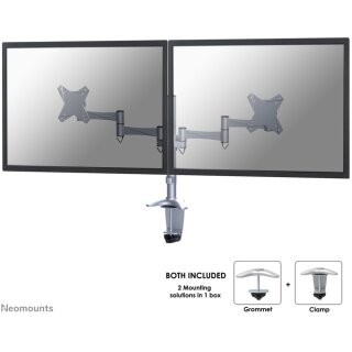 Neomounts Tischhalterung für zwei Flachbildschirme bis 27" (69 cm) 9KG FPMA-D1330DSILVER