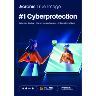 Acronis True Image Premium - 5 Computers + 1 TB Acronis Cloud Storage - 1 year subscription - ESD-DownloadESD