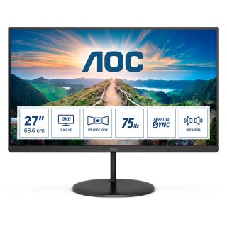 68,6cm/27 (2560x1440) AOC V4 Q27V4EA 16:9 4ms IPS DP HDMI VESA Speaker QHD Black