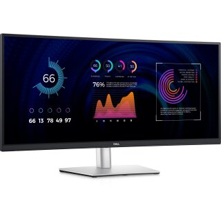 86,4cm/34" (3440x1440) Dell P3424WE WQHD IPS Curved 21:9 60Hz 5ms HDMI DP USB-Hub VESA Black/Silver