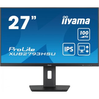68.6cm/27" (1920x1080) iiyama ProLite XUB2793HSU-B6 16:9 FHD IPS 100Hz 1ms HDMI DP Pivot VESA Speaker Black