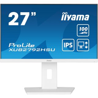 68,6cm/27" (1920x1080) iiyama Prolite XUB2792HSU-W6 16:9 FHD IPS 100Hz 0,4ms HDMI DP USB LS Pivot Vesa White