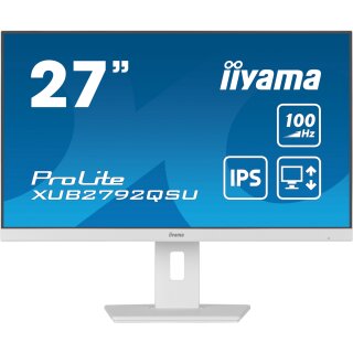 68,5cm/27" (2560x1440) iiyama Prolite XUB2792QSU-W6 16:9 WQHD IPS 100Hz 0,4ms HDMI DP USB Pivot White