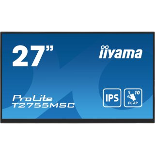68,6cm/27" (1920x1080) iiyama ProLite T2755MSC-B1 16:9 FHD IPS Touch 5ms 60Hz HDMI DP USB Speaker Black
