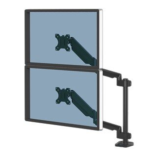 Fellowes Platinum Monitorarm zweifach vertikal inkl. 2x USB-A Port Schwarz