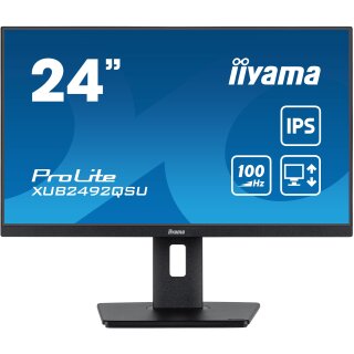 61cm/24" (2560x1440) iiyama ProLite XUB2492QSU-B1 16:9 WQHD IPS 0,5ms 100Hz HDMI DP USB Speaker Pivot Black