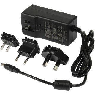 Z ALLNET Ersatznetzteil 12V/5A EU Type schwarz mit Adapter EU,US,UK