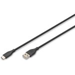 DIGITUS USB 2.0 Kabel Typ C -A Silikon St/St 0,5m schwarz