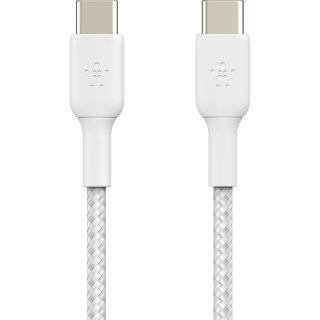 Belkin geflochtenes USB-C/USB-C 2.0 Kabel, 2m, weiß,Doppelpack