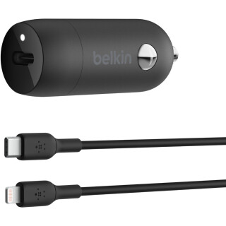 Belkin 30W USB-C Kfz-Ladegerät incl. Lightning, 1m, schwarz