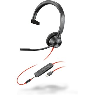 HP Poly Headset Blackwire C3315 Mono USB-C/A & 3,5 mm