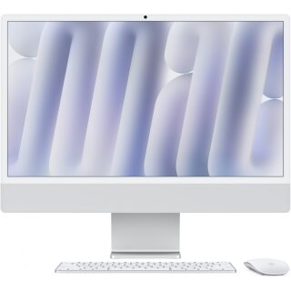 Apple 24-inch iMac with Retina 4.5K display, Nano glass: Apple M4 chip with 10-core CPU and 10-core GPU, 256GB SSD, 16GB - Silver