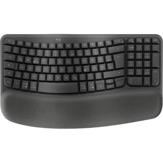 Logitech Wave Keys wireless ergonomic keyboard - GRAPHITE - (DE) - 2.4GHZ/BT - N/A - CENTRAL-419 - UNIVERSAL