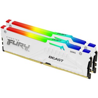 KINGSTON FURY Beast 64GB DIMM 6000MT/s DDR5 CL36 Kit of 2 White RGB EXPO