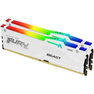 KINGSTON 32GB 6000MT/s DDR5 CL30 DIMM Kit of 2 FURY Beast White RGB EXPO