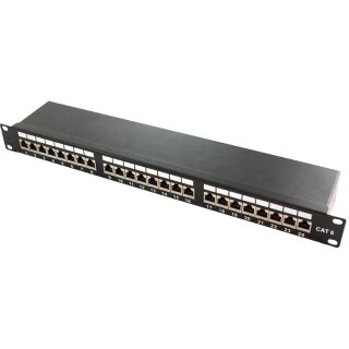 LogiLink CAT6a Patchpanel 19" 1HE 24-Ports Schwarz