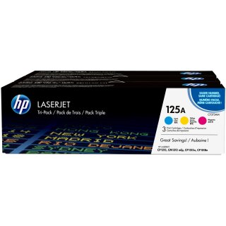 HP 125A original Toner cartridge CF373AM cyan magenta yellow standard capacity 3 x 1.400 pages 3-pack