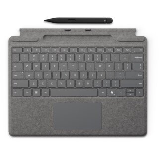 Microsoft Surface Pro 10/11/FB Keyboard inkl. Pen2 + Copilot Taste - Platin