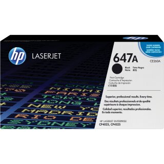 HP 647A original Color LaserJet Toner cartridge CE260A black standard capacity 8.500 pages 1-pack