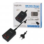 LogiLink PA0138 Ladegerät USB Ladestation Tisch...