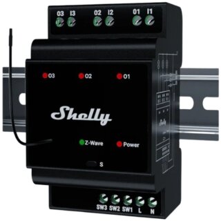 Shelly Relais "Wave" Hutschiene Pro 3 Relais max. 48 A 3 Phasen 3x 16A Z-Wave