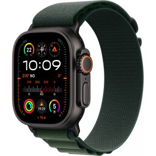 APPLE Watch Ultra 2 GPS + Cellular 49mm Black Titanium Case with Dark Green Alpine Loop - Small