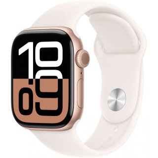 APPLE Watch Series 10 GPS 42mm Rose Gold Aluminium Case with Light Blush Sport Band - S/M