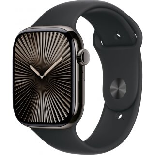 APPLE Watch Series 10 GPS + Cellular 46mm Slate Titanium Case with Black Sport Band - M/L