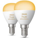 Philips Hue White Ambiance E14 Luster Tropfen Doppelpack...