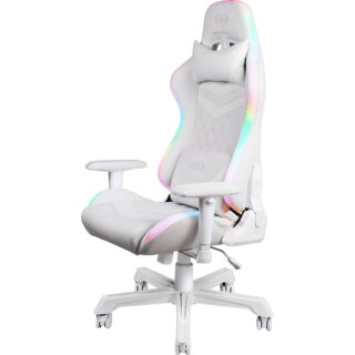 GAM-080 Gamingstuhl Kunstleder m. RGB LED weiß