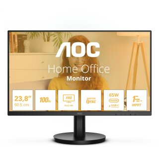 61cm/24" (1920x1080) AOC Basic-line 24B3CA2 16:9 FHD IPS 4ms 100Hz HDMI USB-C Speaker Black