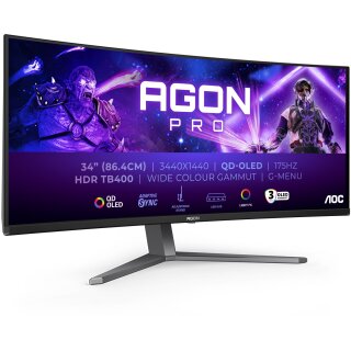 86,36cm/34" (3440x1440) AOC AGON PRO AG346UCD OLED HDR400 TrueBlack 0,03ms 175Hz 2xHDMI DP Speaker DarkGrey